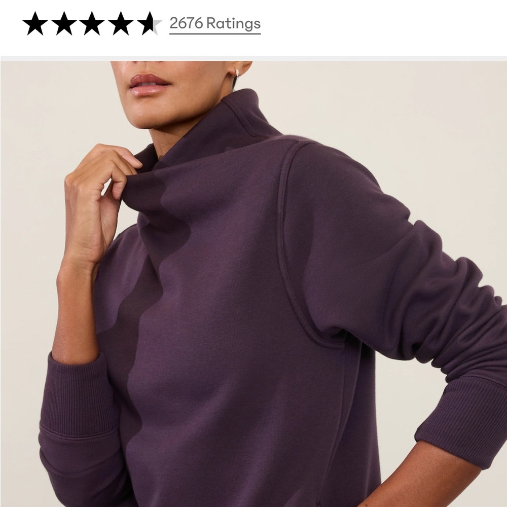 Athleta Women’s Purple Sweater - Cozy Karma Twist Neck Sweatshirt